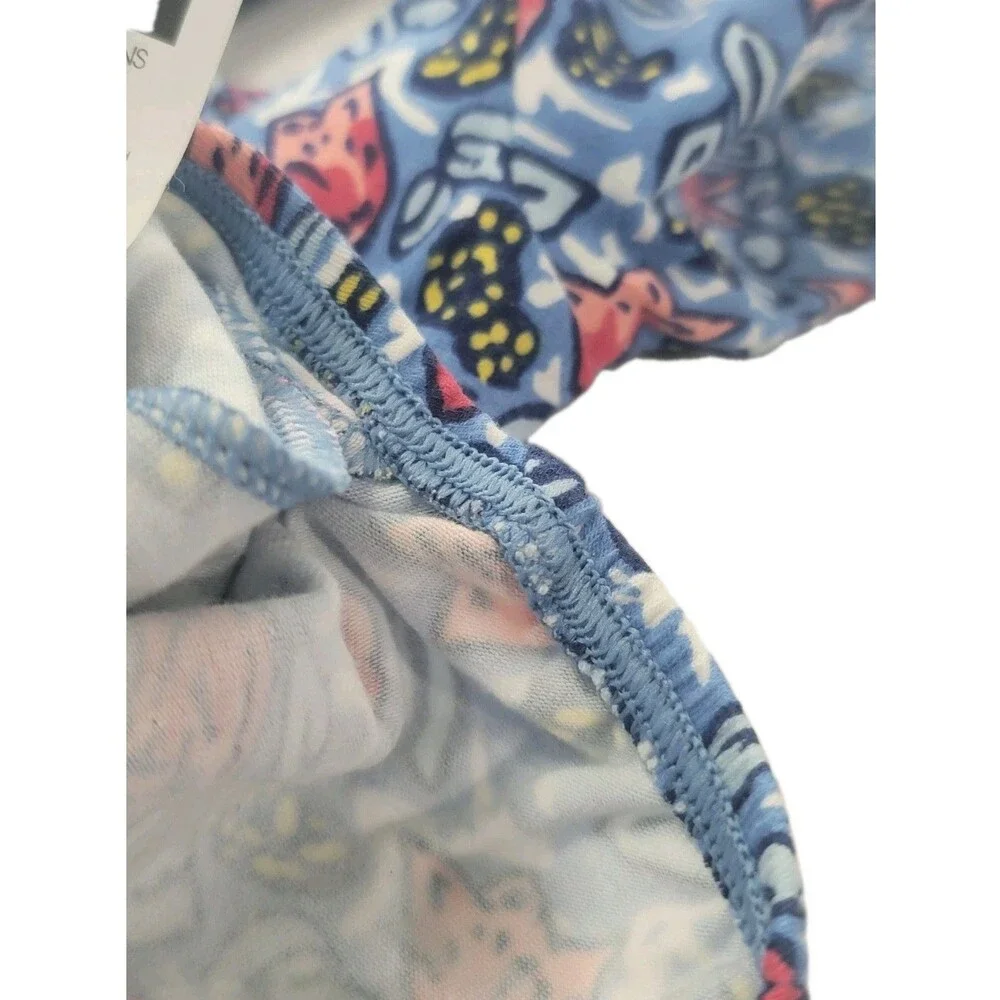 GK Elite VTG Tulip Garden LS Cotton Leotard Bodysuit 3/4 Sleeve Blue AM Adult M - Picture 4 of 13